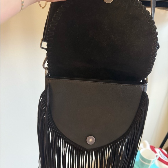 Idyllwind Black Leather Crossbody Bag with Fringe - Picture 3 of 4